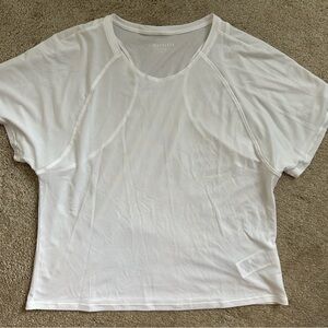 Athleta Grid Knit Tee White Size Small